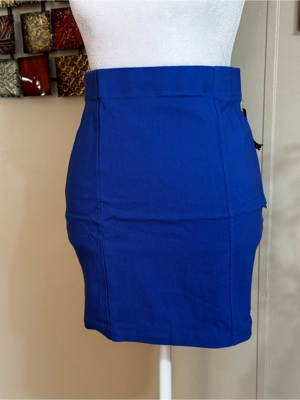 Haute Monde Royal Blue High-Waist Pencil Skirt